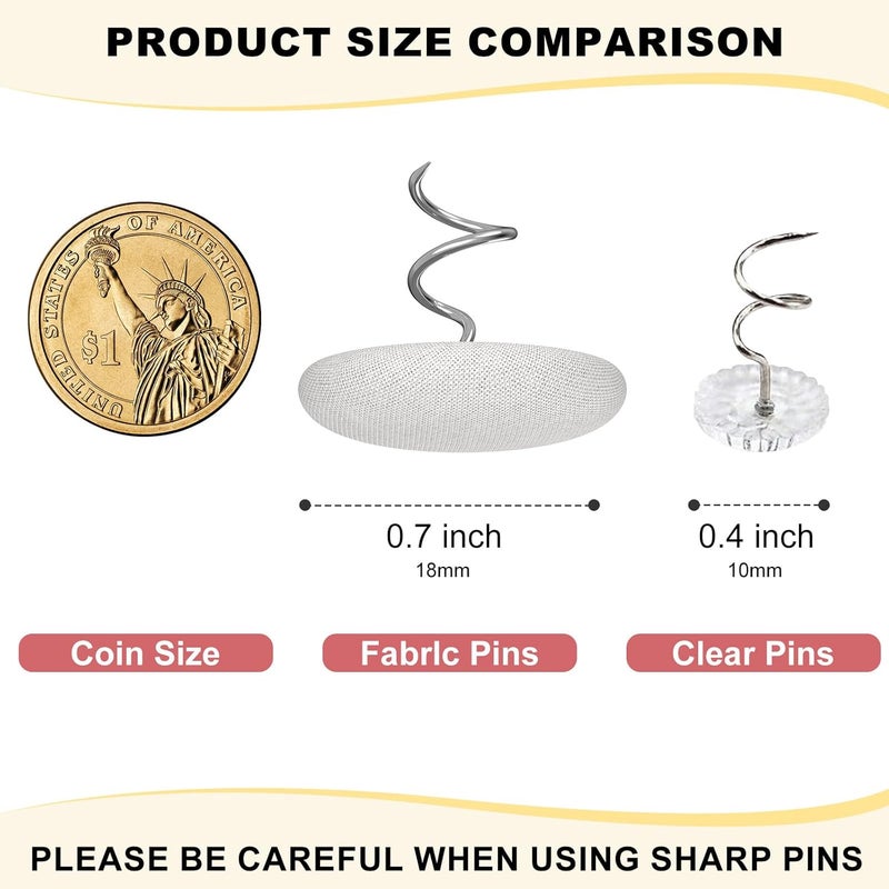 mioule 20 Pcs Upholstery Tacks Twist Pins for Slipcovers & Headliners - Bed Skirt Holders - Fabric Covered Furniture Pins for Secure Grip, No Damage（Rice White） - Image 3